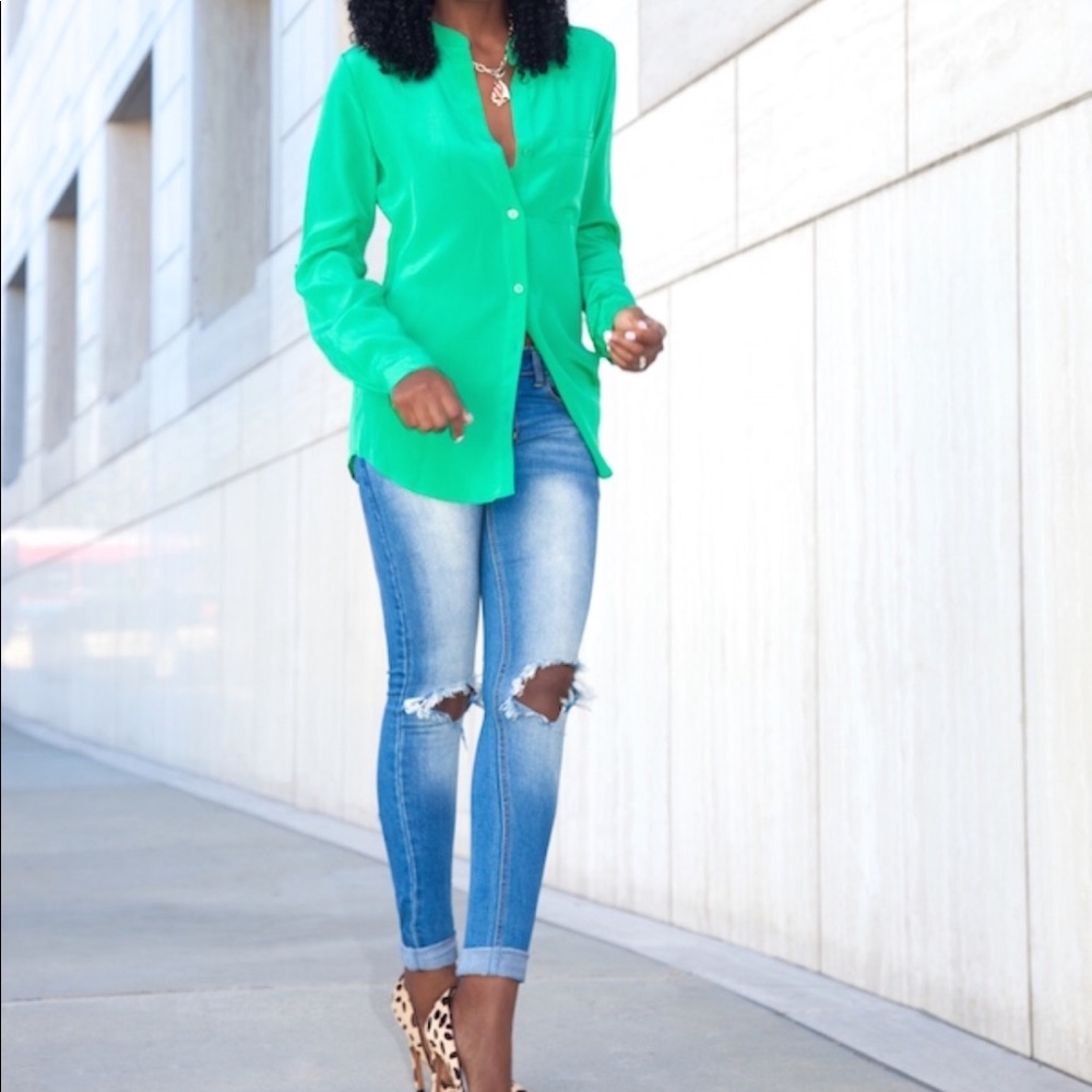 Turquoise Bird Blouse - Picture 8 of 8